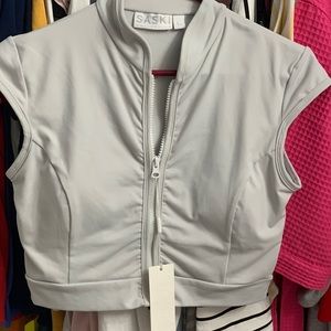 Saski collection cropped zip top